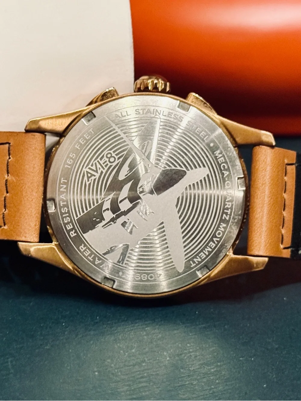 AVI-8 Spitfire Lock Chronograph | Bronze Green | Incl Box | Genuine Leather